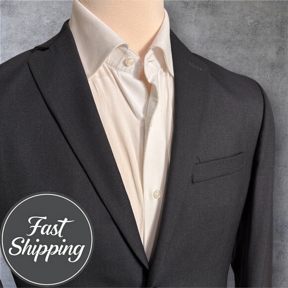 HUGO BOSS Mens Blazer Sport Coat Jacket Two Button Jacket 38R US 48 EU Gray - Picture 1 of 15